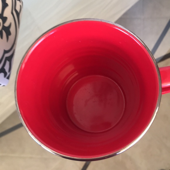 Starbucks coffee Coca tea mug red with‎ pewter edge shaped like a pail no chips - Picture 2 of 6